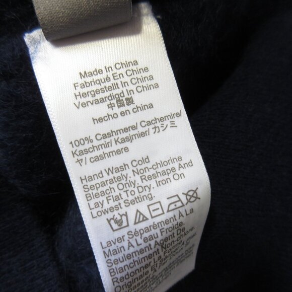 NWT J.Crew Brushed Cashmere Cropped V-neck in Navy Blue Sweater S - Picture 8 of 8